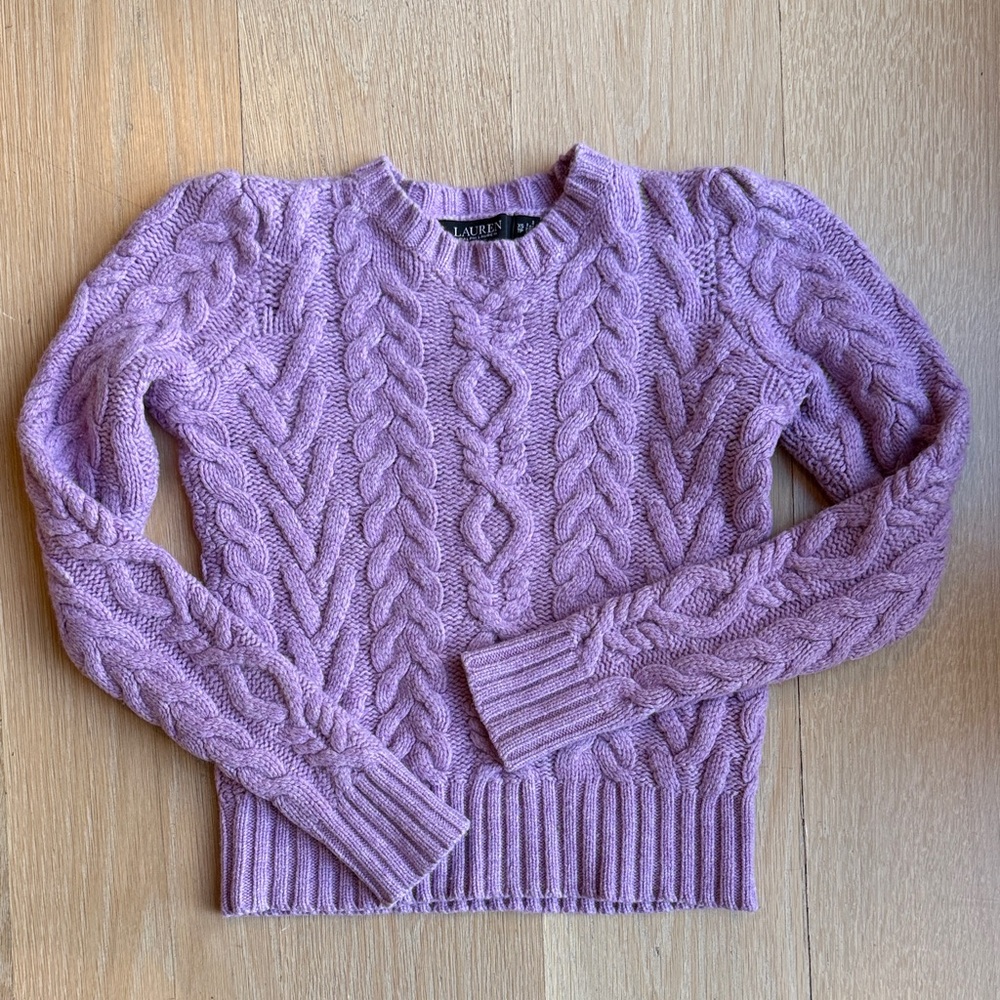 Ralph Lauren Black Label Purple Cable Knit Sweater